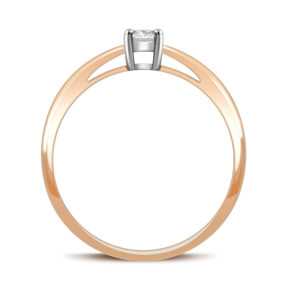 Помолвочное кольцо из красного золота с бриллиантом (031644)