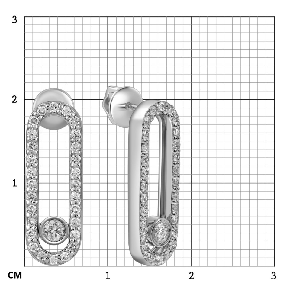 Серьги из белого золота с бриллиантами (053840)