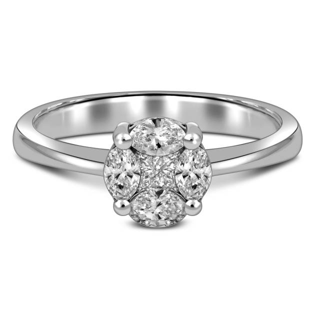 Кольцо из белого золота с бриллиантами (054598)