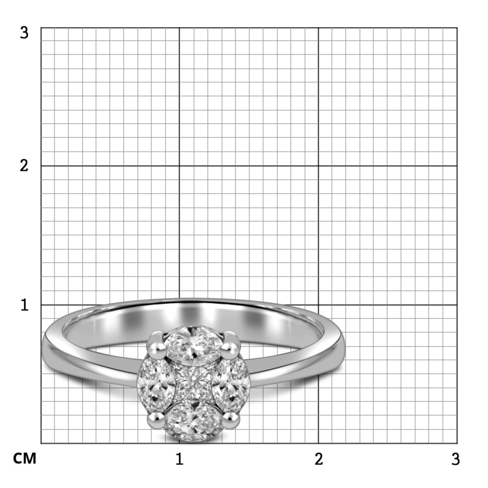 Кольцо из белого золота с бриллиантами (054598)