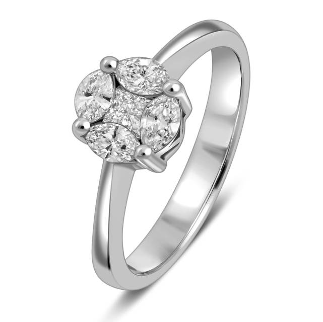 Кольцо из белого золота с бриллиантами (054598)