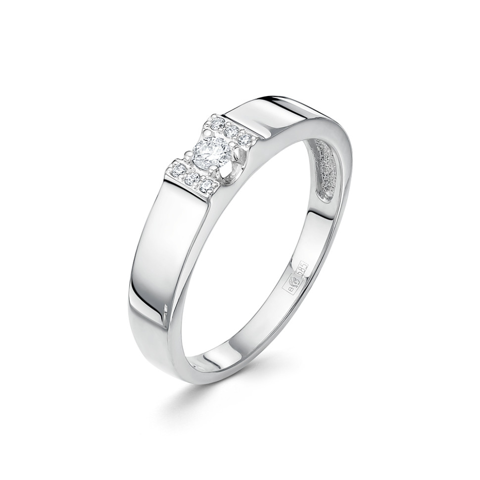 Помолвочное кольцо из белого золота с бриллиантами (049616)