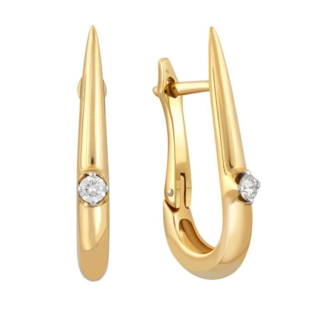 Серьги из жёлтого золота с бриллиантами (040646)