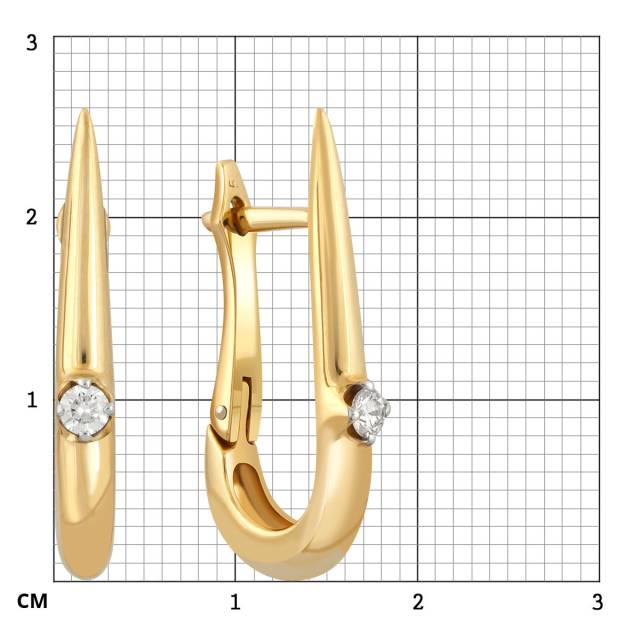 Серьги из жёлтого золота с бриллиантами (040646)