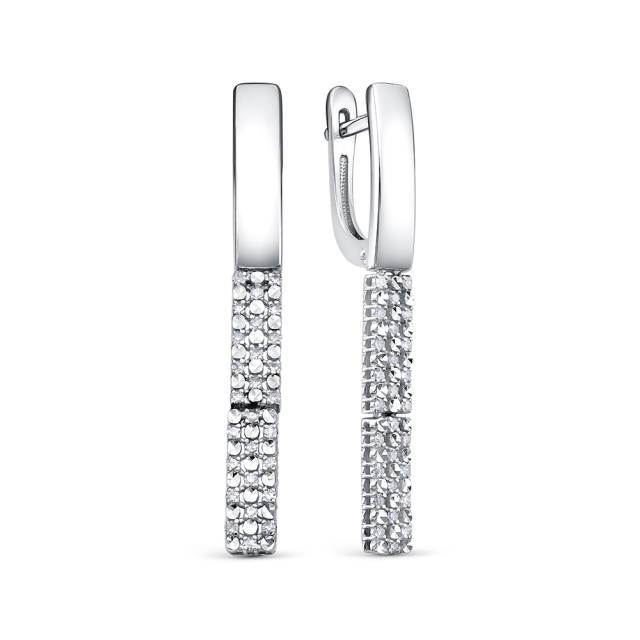 Серьги из белого золота с бриллиантами (061107)