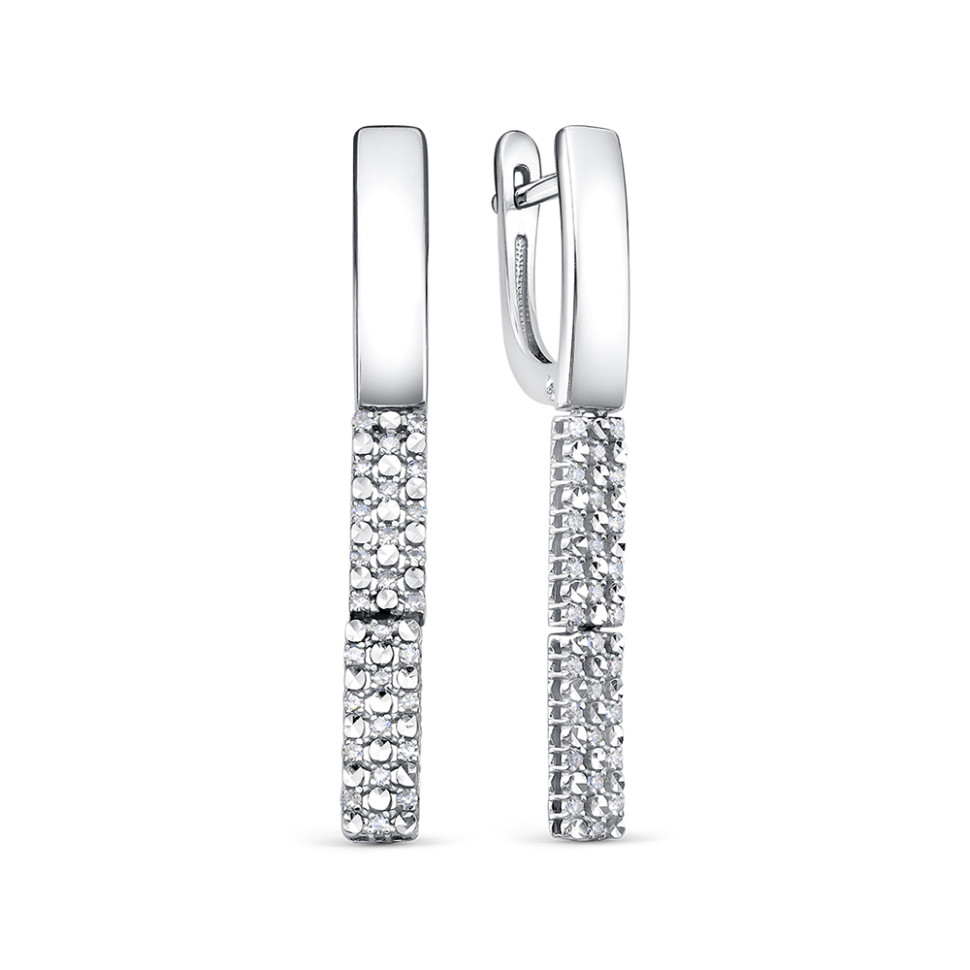 Серьги из белого золота с бриллиантами (061107)