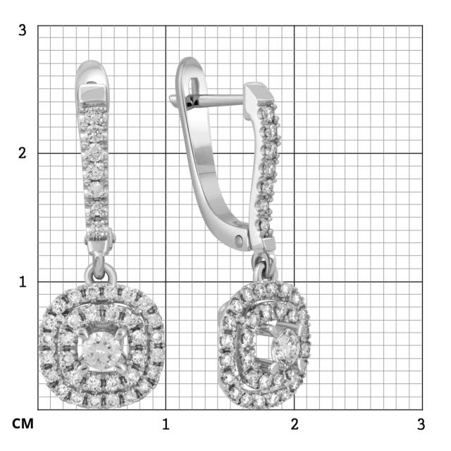 Серьги из белого золота с бриллиантами (042548)