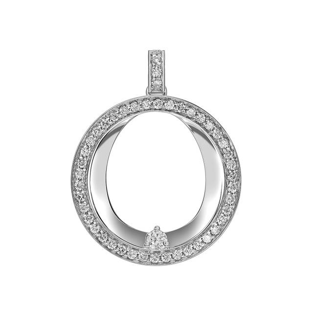 Кулон из белого золота с бриллиантами  (053824)
