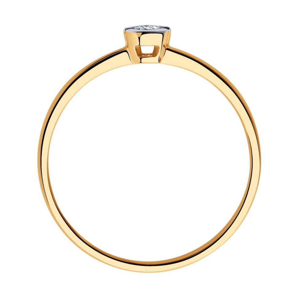 Помолвочное кольцо из красного золота с бриллиантом (045066)