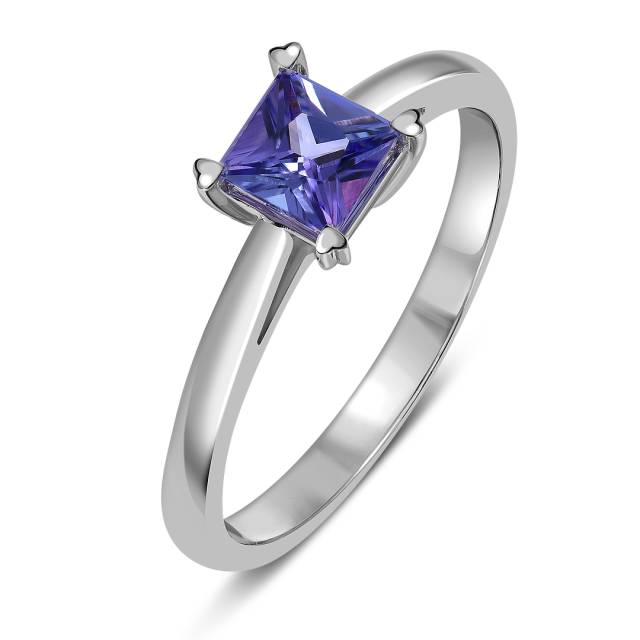 Помолвочное кольцо из белого золота с танзанитом (060259)
