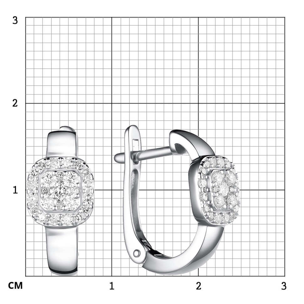 Серьги из белого золота с бриллиантами (060490)