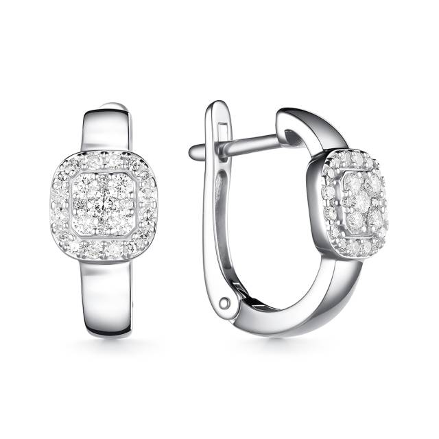 Серьги из белого золота с бриллиантами (060490)