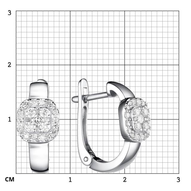 Серьги из белого золота с бриллиантами (060490)