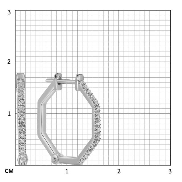 Серьги из белого золота с бриллиантами  (059397)