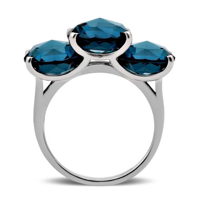 Кольцо из белого золота с топазами (028032)