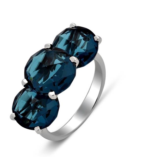 Кольцо из белого золота с топазами (028032)