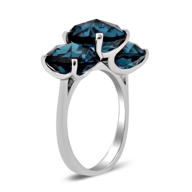 Кольцо из белого золота с топазами (028032)