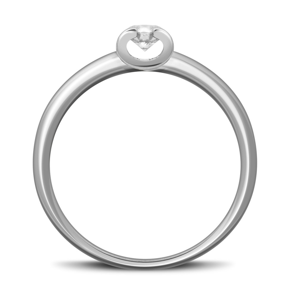 Помолвочное кольцо из белого золота с бриллиантом (011762)