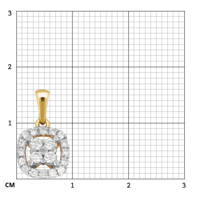 Кулон из комбинированного золота с бриллиантами (039667)