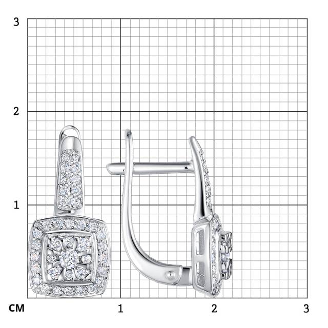 Серьги из белого золота с бриллиантами  (062959)
