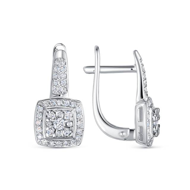 Серьги из белого золота с бриллиантами  (062959)