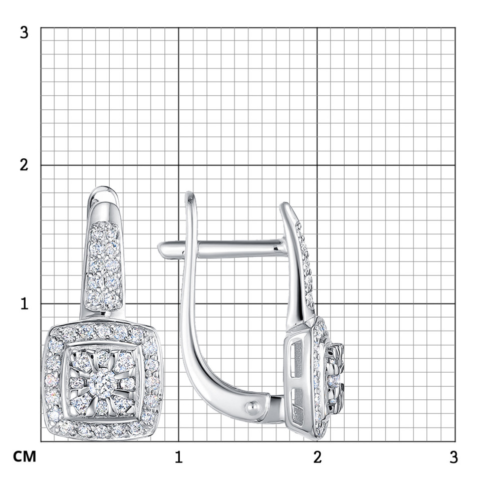 Серьги из белого золота с бриллиантами  (062959)