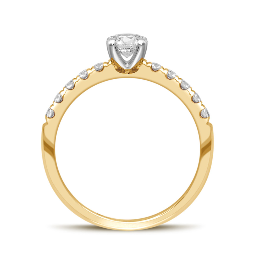 Помолвочное кольцо из комбинированного золота с бриллиантами (039472)