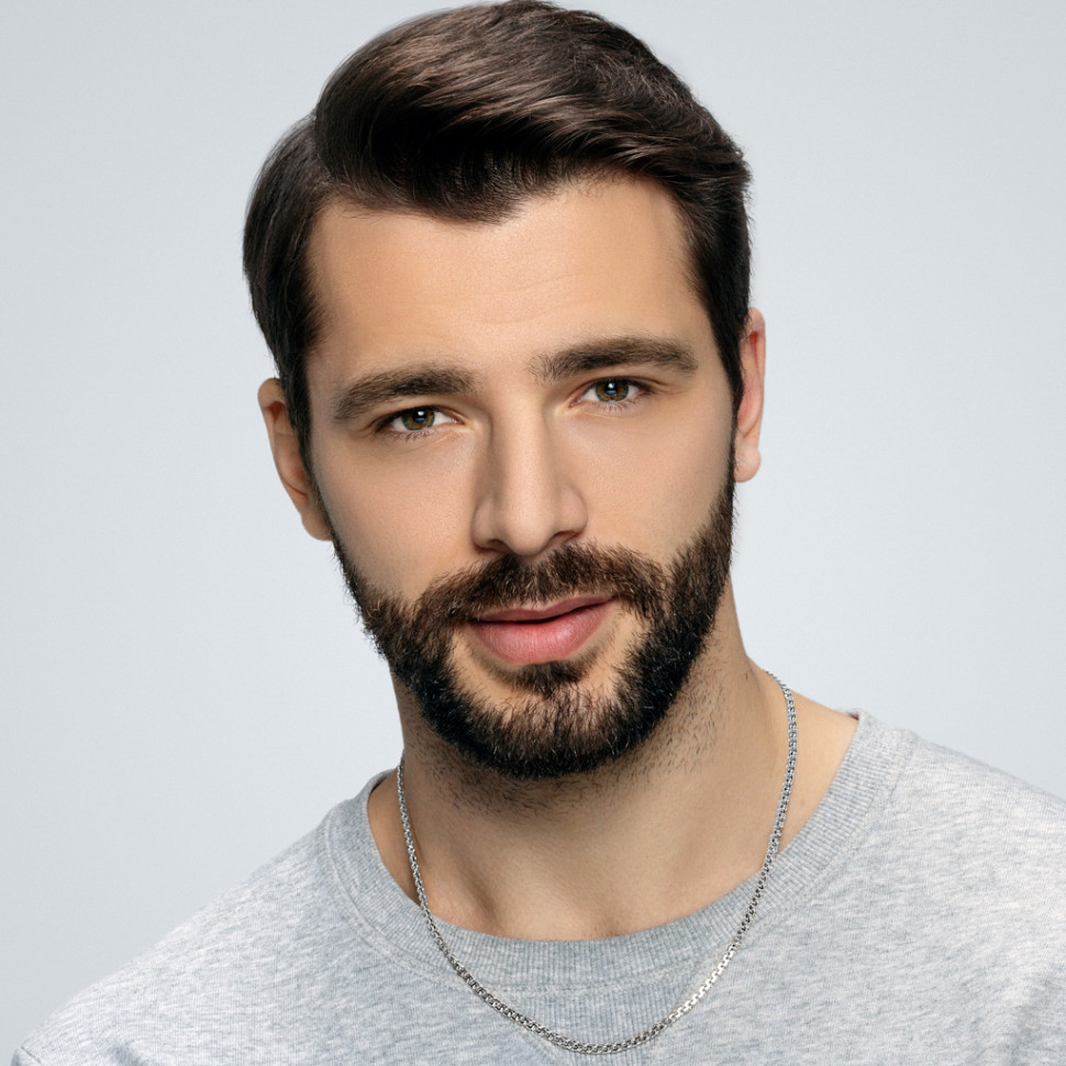 Цепь ручной работы из белого золота, плетение Бисмарк (047185)