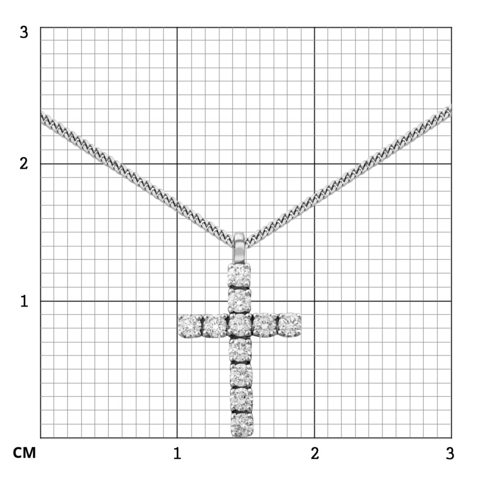 Колье Крест из белого золота с бриллиантами (039949)