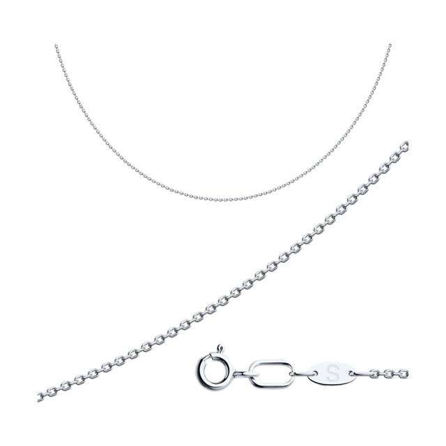 Цепь из белого золота, плетение "Якорное" (050770)