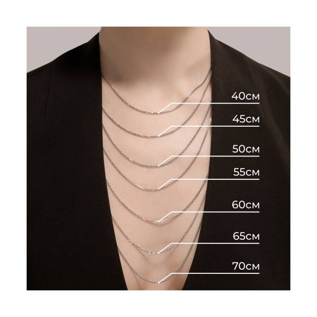 Цепь из белого золота, плетение "Якорное" (050770)