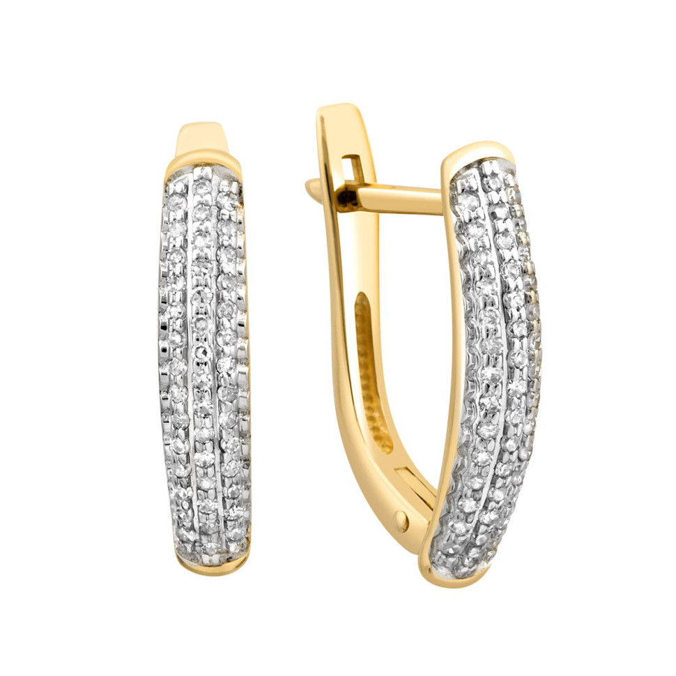 Серьги из жёлтого золота с бриллиантами (024126)