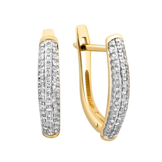 Серьги из жёлтого золота с бриллиантами (024126)