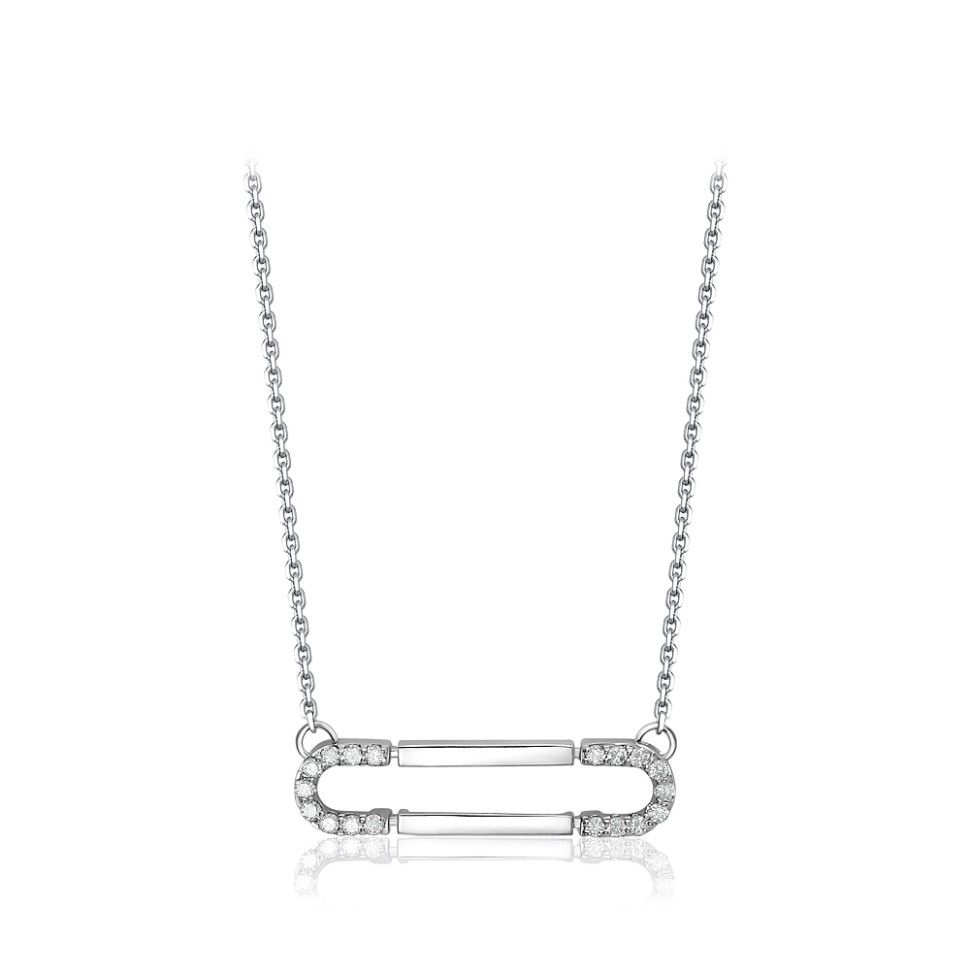 Колье из белого золота с бриллиантами (050895)