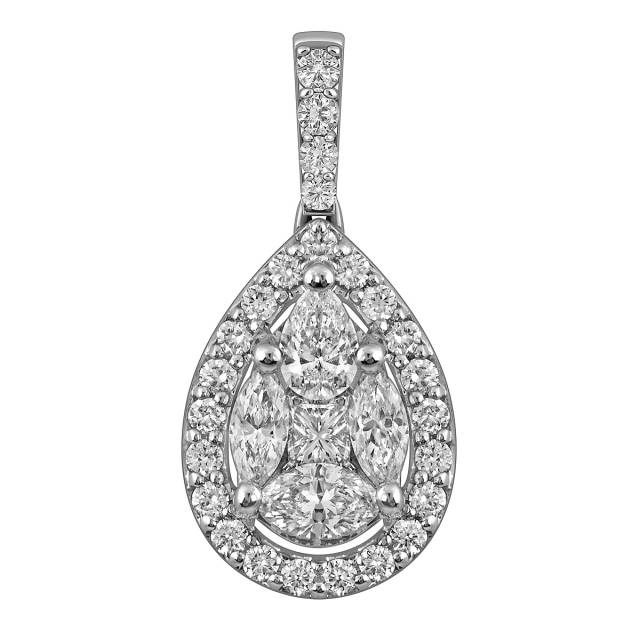 Кулон из белого золота с бриллиантами (057742)