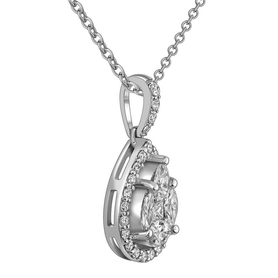 Кулон из белого золота с бриллиантами (057742)