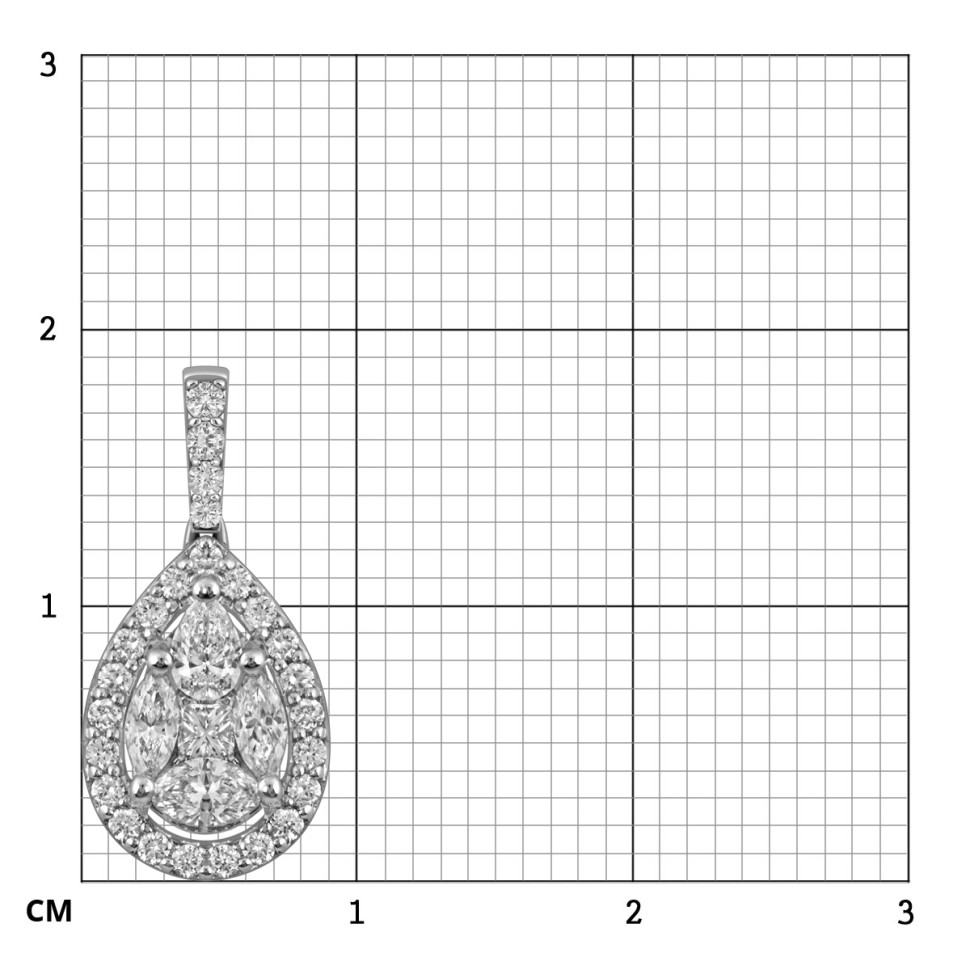 Кулон из белого золота с бриллиантами (057742)