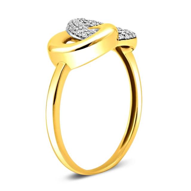 Кольцо из комбинированного золота с бриллиантами (011505)