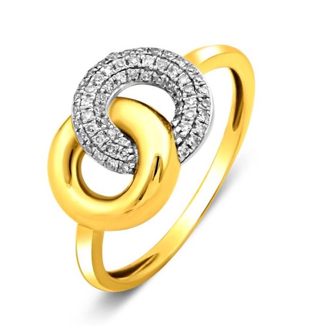 Кольцо из комбинированного золота с бриллиантами (011505)