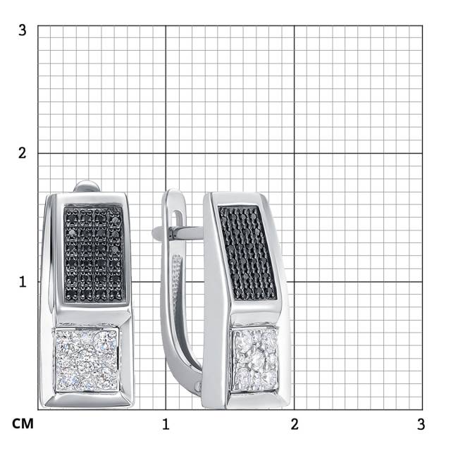 Серьги из белого золота с бриллиантами (058850)