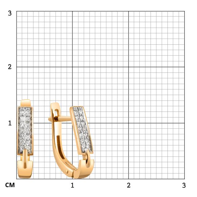 Серьги из жёлтого золота с бриллиантами (024169)