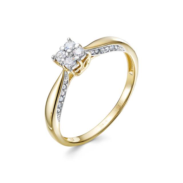 Кольцо из жёлтого золота с бриллиантами (054717)