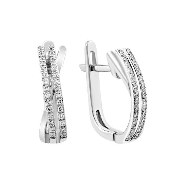 Серьги из белого золота с бриллиантами (015188)