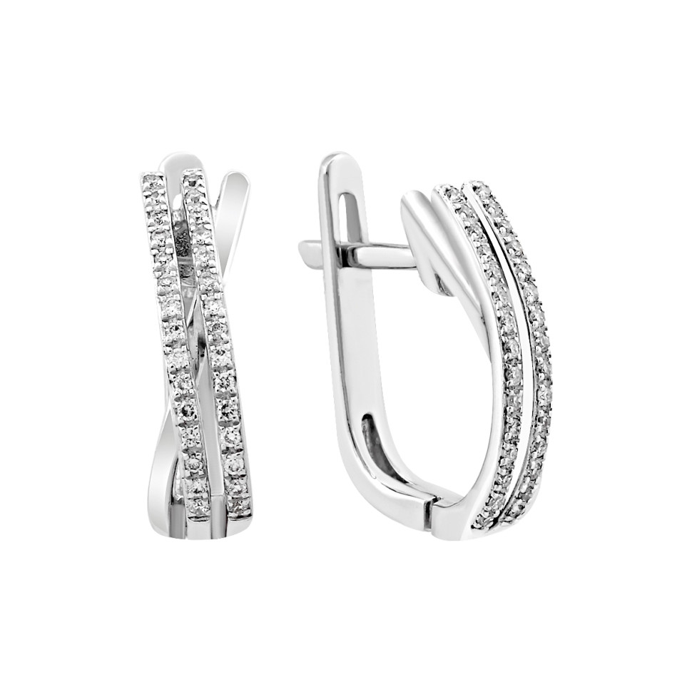 Серьги из белого золота с бриллиантами (015188)