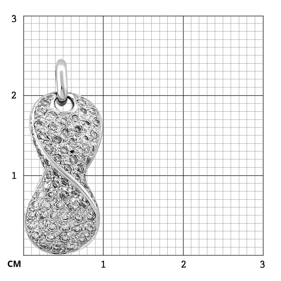 Кулон из белого золота с бриллиантами (021365)