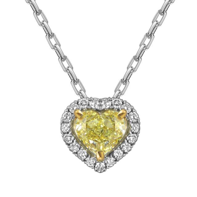 Колье из белого золота с бриллиантами "Сердце" (059195)