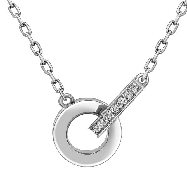 Колье из белого золота с бриллиантами (059084)