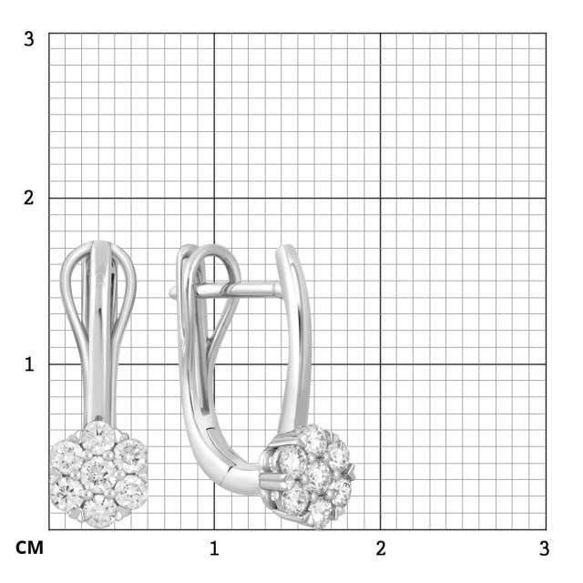Серьги из белого золота с бриллиантами (045897)