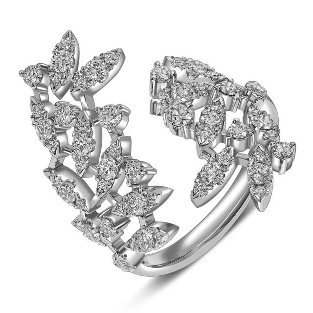 Кольцо из белого золота с бриллиантами (061686)