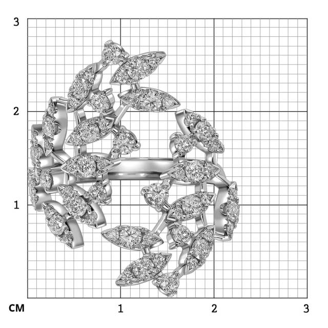 Кольцо из белого золота с бриллиантами (061686)